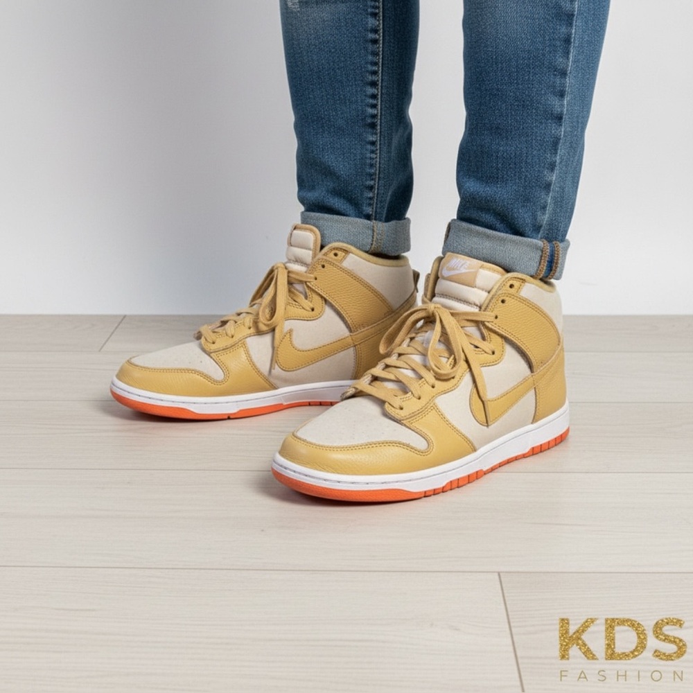 Nike Dunk High Retro PRM – “Team Gold/Wheat Gold” – Men’s 10 / Women’s 11.5
